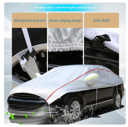 Universal Half Car Cover Waterproof Outdoor Cover Oxford Sun Rain Uv Protection Dustproof Snowproof Car Body Cover for SUV Sedan 7