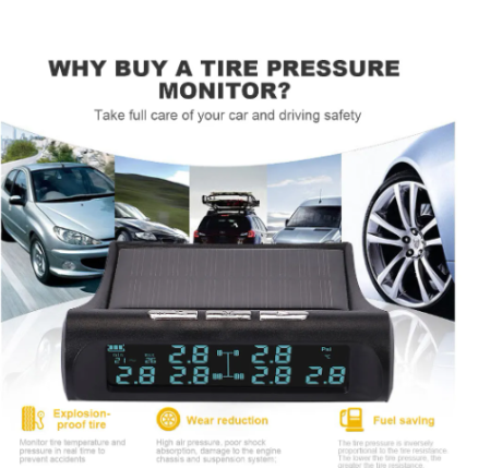 Solar Truck TPMS Tire Pressure Monitor 6 External Sensor LCD Display Car Tire Pressure Monitoring Tyre Temperature Alarm System 7