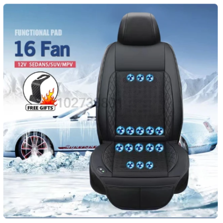 DC 12V Cooling Car Seat Cushion Summer Cool Blowing With Massage Seat Covers Ventilation Automatic Switch Seat Car Accessories 10