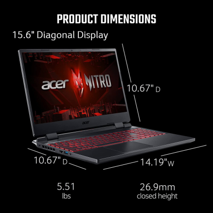 Acer Nitro 5 AN515-58-525P Gaming Laptop | Intel Core I5-12500H | RTX 3050 10