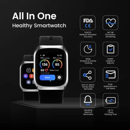 Doctor Med Blood Pressure Smartwatch - Advanced Health Monitoring on Your Wrist 1