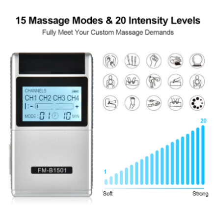 15 Modes TENS Therapeutic Massager EMS Neuromuscular Stimulator Digital Pulse Electronic Low-Frequency Physiotherapy Instrument 3