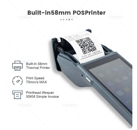 Q3Pro Handheld PDA 4G Android 8.1 POS Machines Portable Electronic Ticket Printer Receipt All In One Handheld Business Register 1