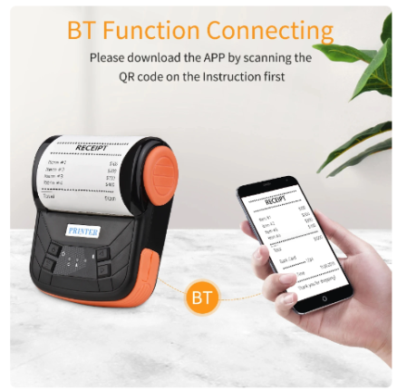 80mm Thermal Printer Portable Receipt Ticket Wireless Bluetooth Mobile Pocket Bill Printer Android Phone PC Printer 5