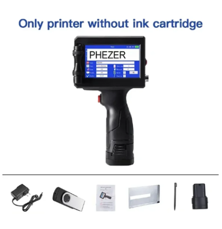 Phezer P15 12.7mm Label Printer QR Bar Batch Code Date Number Logo Expiry Date Handheld Inkjet Printer 25 Languages Portable 3