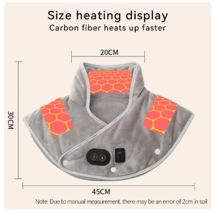 Electric Heating shoulder Neck Pad Massager USB Cervical Brace Wrap Thermal Compress Relieve Pain Fatigue Warm Back Brace Tool 3