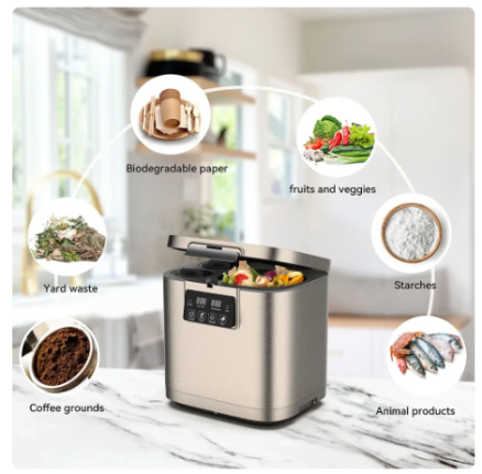 Household Stainless Steel Kitchen Food Garbage Disposal Electric Waste Food Recycling Machine Composting for Home 3