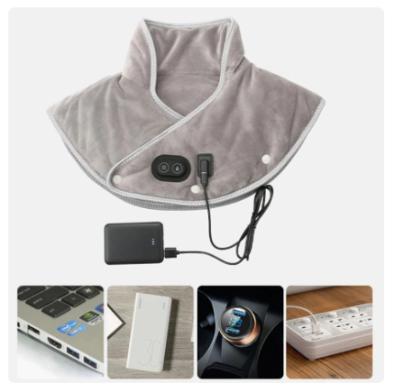 Electric Heating shoulder Neck Pad Massager USB Cervical Brace Wrap Thermal Compress Relieve Pain Fatigue Warm Back Brace Tool 4