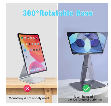 Aluminum Tablet Stand Desk Riser 360° Rotation Multi-Angle Height Adjustable Foldable Holder Dock For Xiaomi iPad Tablet Laptop 5