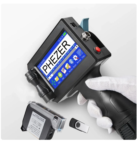 Phezer P15 12.7mm Label Printer QR Bar Batch Code Date Number Logo Expiry Date Handheld Inkjet Printer 25 Languages Portable 1