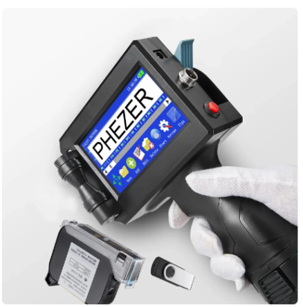 Phezer P15 12.7mm Label Printer QR Bar Batch Code Date Number Logo Expiry Date Handheld Inkjet Printer 25 Languages Portable 5