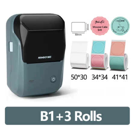 Mini Label Thermal Printer Niimbot B1 Portable Self-Adhesive Printer For Stickers Round Labels Rolls UV Tag Bluetooth Printer 5