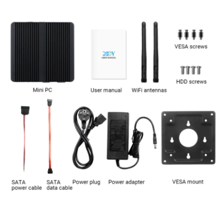 XCY Fanless Mini PC Intel Celeron J1900 Quad-Cores 2.0GHz 2x RS232 2x LAN Windows 10 Linux Embedded IoT Industrial Computer 7