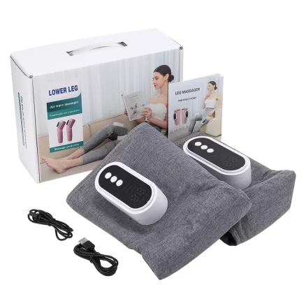 1 Pair Electric Heating Leg Massager Airbags Calf Massage Hot Compress 3 Modes 3 Gears Relax Muscle Fatigue USB Rechargeable 1