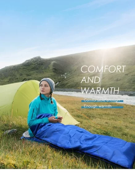 Camping Sleeping Bag Lightweight 4 Season Warm Envelope Backpacking Outdoor Cotton Winter Sleeping Bag 1