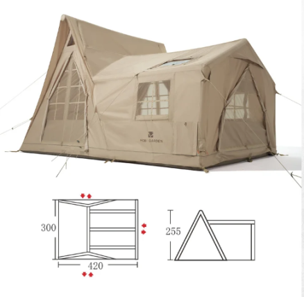 GARDEN Tent Outdoor Camping Portable Foldable Rain proof, Thickened Wind proof, Inflatable tent House Type Cloud Villa 13