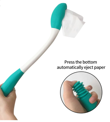 Toilet Aid Tool Wiping Wand Bottom Bum Wiper Toilet Cleansing Aid Elderly Pregnant Woman Disability Handled Tissue Grip Helper 2