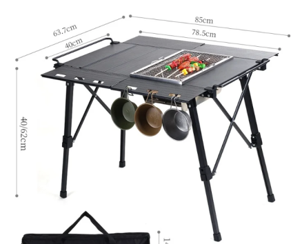 Lightweight Camping Folding IGT Table Extend Brazier Table Multifunctional Adjustable Leg Desktop Burner BBQ Table 3