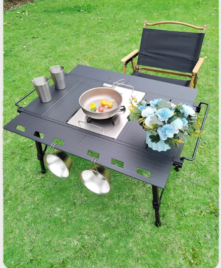 Lightweight Camping Folding IGT Table Extend Brazier Table Multifunctional Adjustable Leg Desktop Burner BBQ Table 5