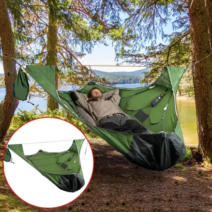 Yard Hammock Outdoor Swing Camping Hammock Survival Sleeping Bag with Mosquito Anti-Mosquito Anti-Insect Portable Hammocks 6