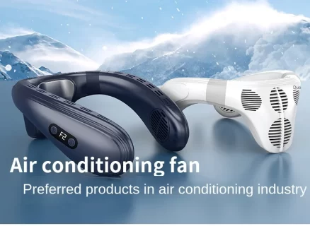 Portable Neck Fan New Neck Air Conditioner Rechargeable Semiconductor Cooling Bladeless Fan Outdoor Personal Fan Wearable Cooler 1